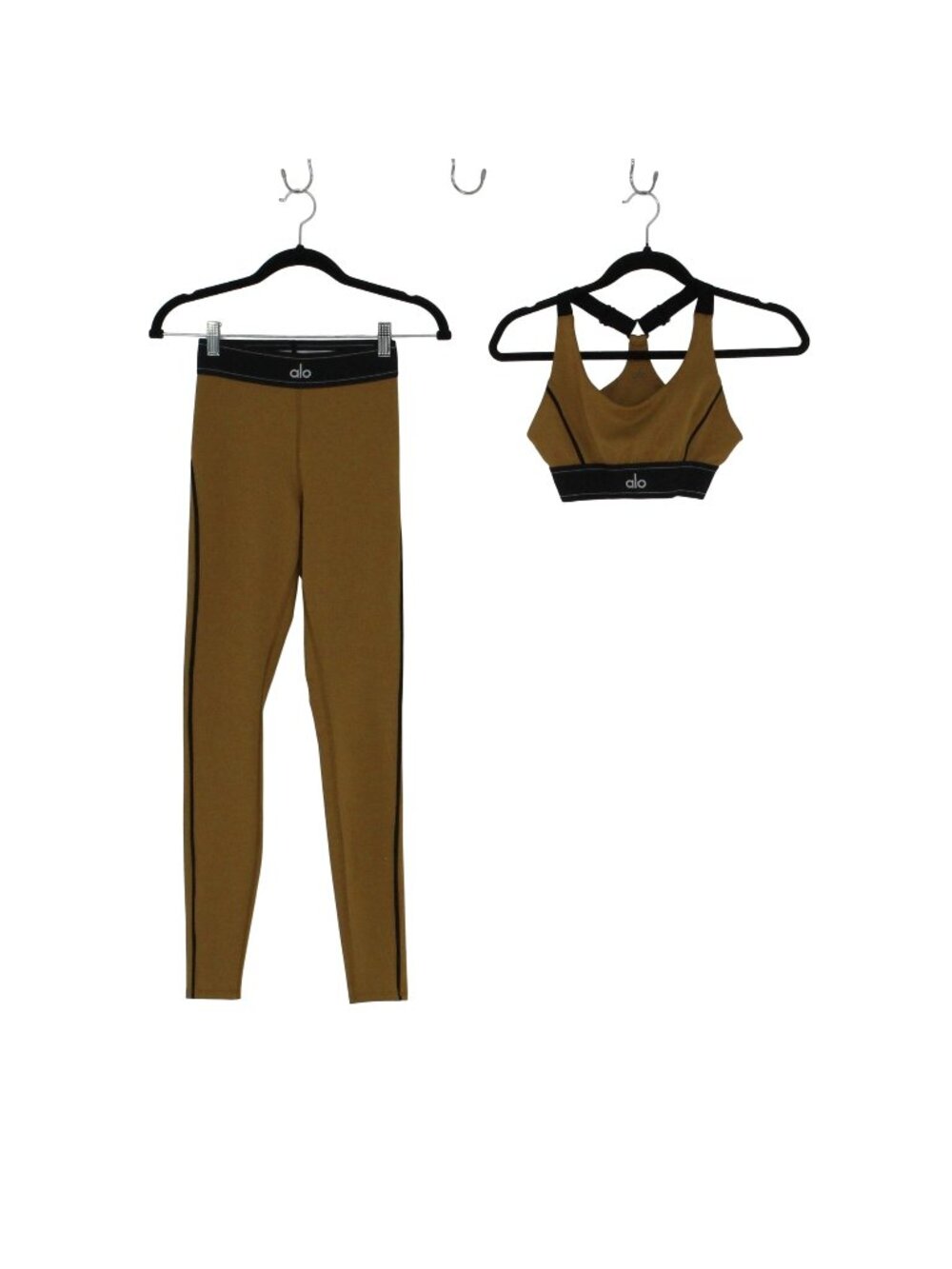 Alo Yoga Womens Gold Legging & Sports Bra Set Size Small